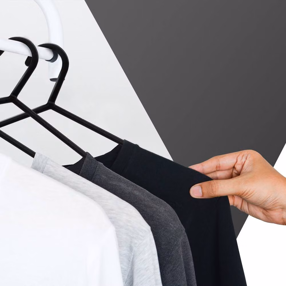 Keplin Space Saving Plastic Coat Hangers in Grey, 25 Pack – 5