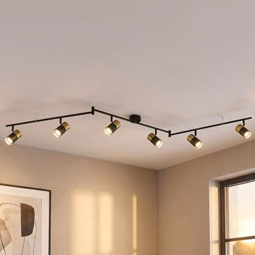Globo Lighting Netlighting Brisbon Ceiling Spotlight Bar in Black and Copper, 6x GU10, L 180 x H 18.5 cm – 2