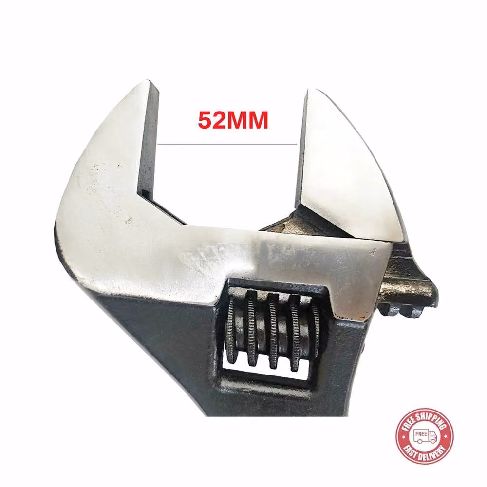 VOGREX Silver Steel Adjustable Pipe Wrench with 52mm Max Jaw Opening – 2