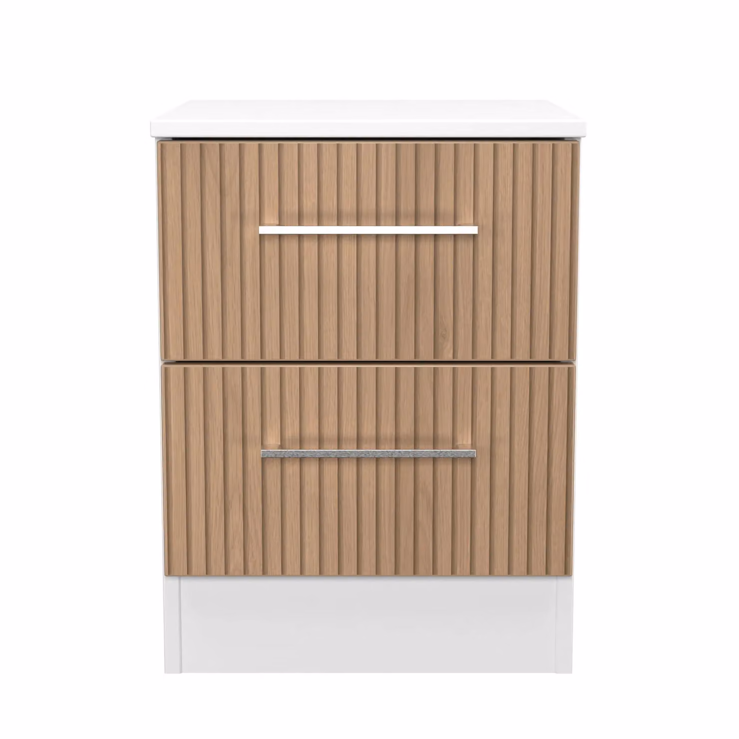 Ready Assembled 2 U Gloucester 2 Drawer Bedside Cabinet in White – 2