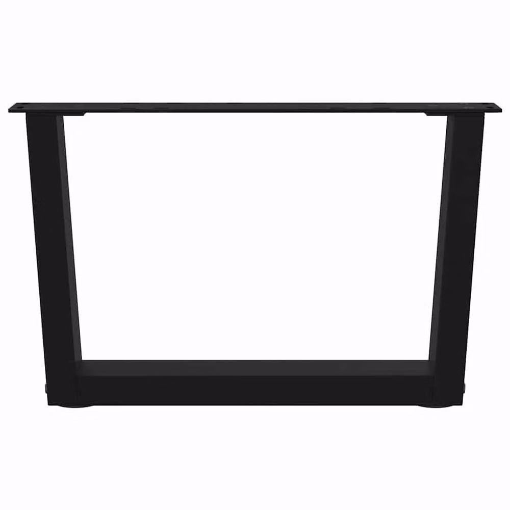Berkfield Home Modern V-Shape Dining Table Legs, 2 Pieces, Black Steel, W: 60 cm, H: 30-31.3 cm – 4