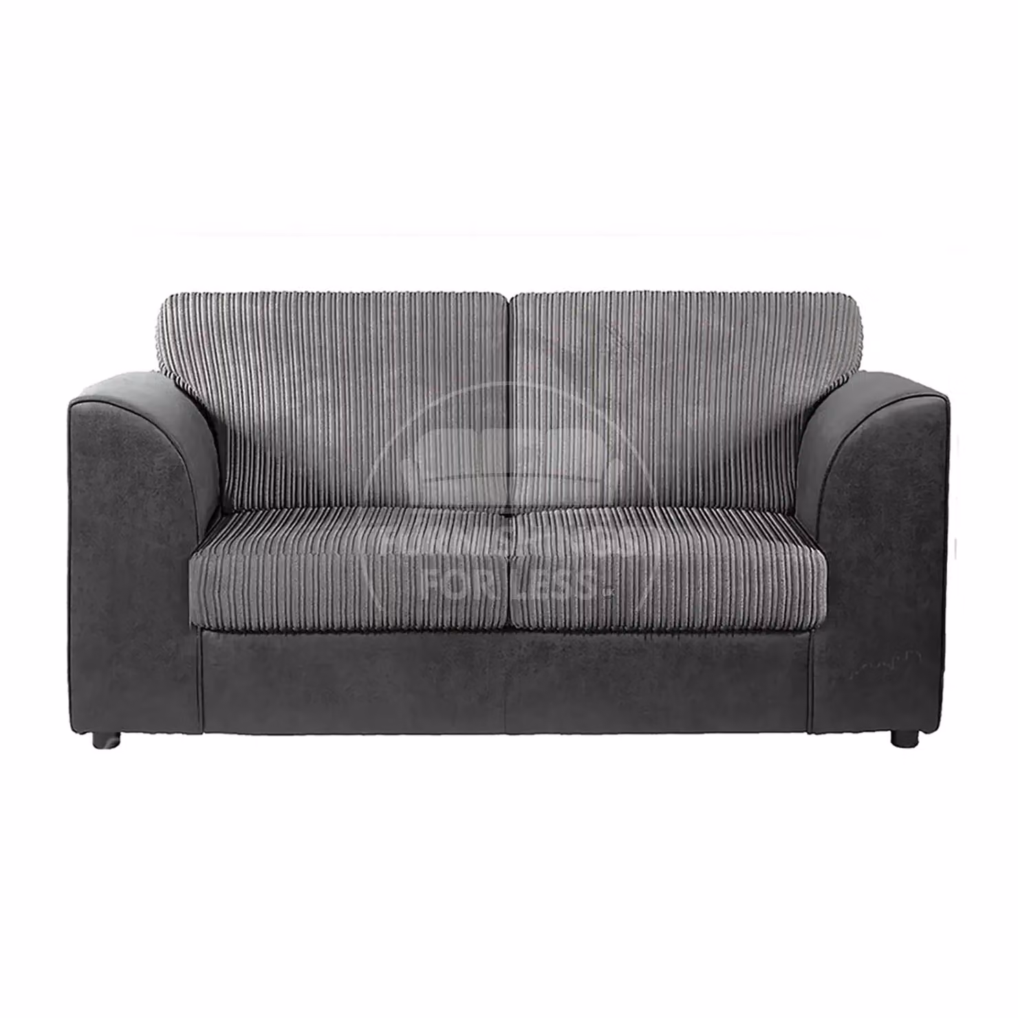 Furnishings For Less UK Luxor Grey Jumbo Cord 3 Piece Fabric Sofa Suite with 2 Seater Sofa and 2 Armchairs – 2