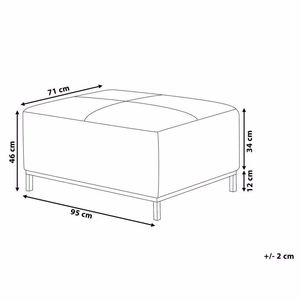 Wyld and Coco Luxor Black Genuine Leather Rectangular Ottoman Footstool – 4