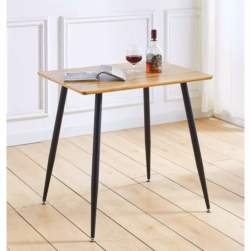 FORGEVIO Rectangular Dining Table in Light Oak with Metal Legs for 2 Adults – 2