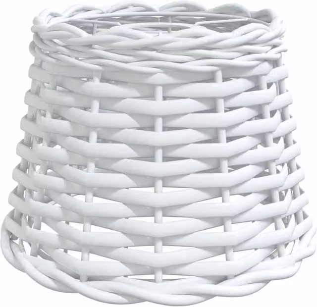 Berkfield Home White Wicker and Rattan Boho Ceiling Lamp Shade, W/D/H: 20 x 20 x 15 cm – 1