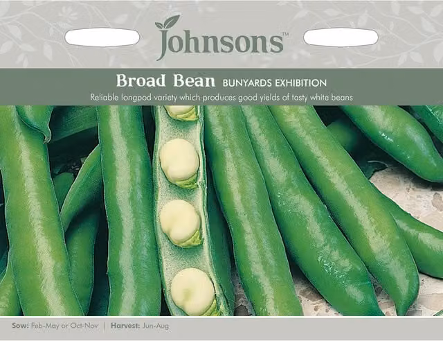 Johnsons Bunyards Exhibition Broad Bean Vegetable Seeds