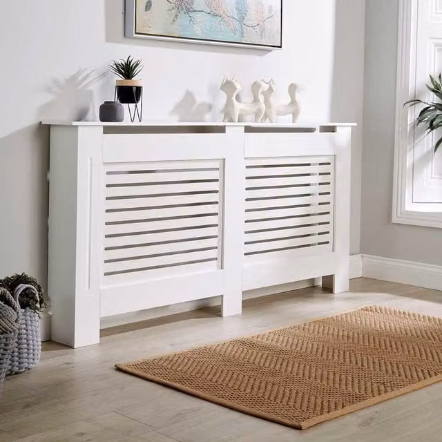 Home Source York Extra Large XL Radiator Cover in White MDF