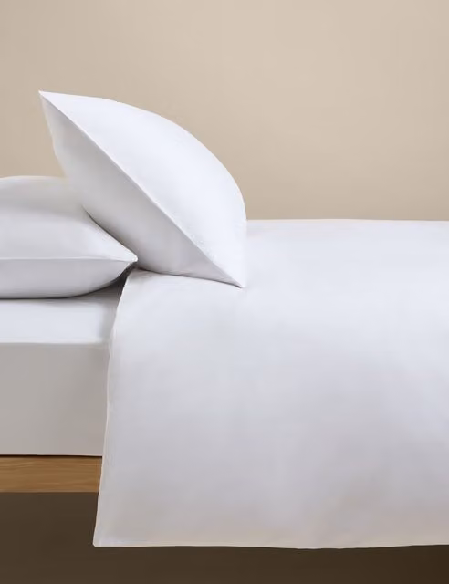 M&S Rest & Renew White 400 Thread Count Cotton Bedding Set, W: 140 cm, L: 200 cm