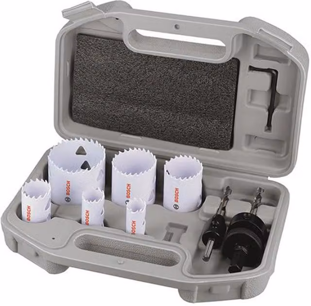 Bosch 9 Piece Multi Material Hole Saw Plumbers Set, Grey