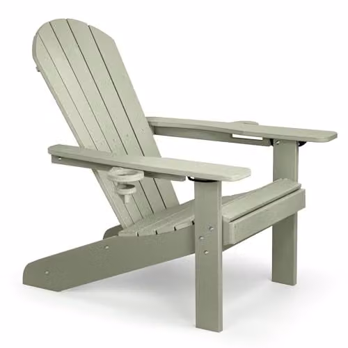 VonHaus Westport Reclining Adirondack Garden Chair in Light Green – 1