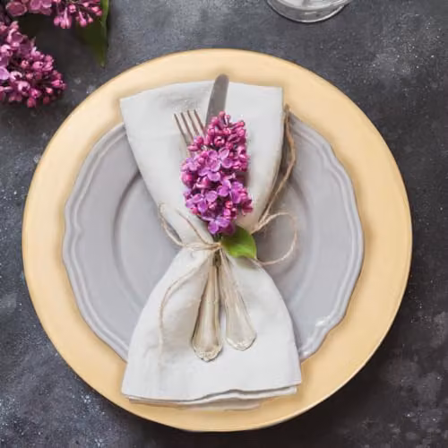Orsina Gold Melamine Charger Dinner Plates – 6