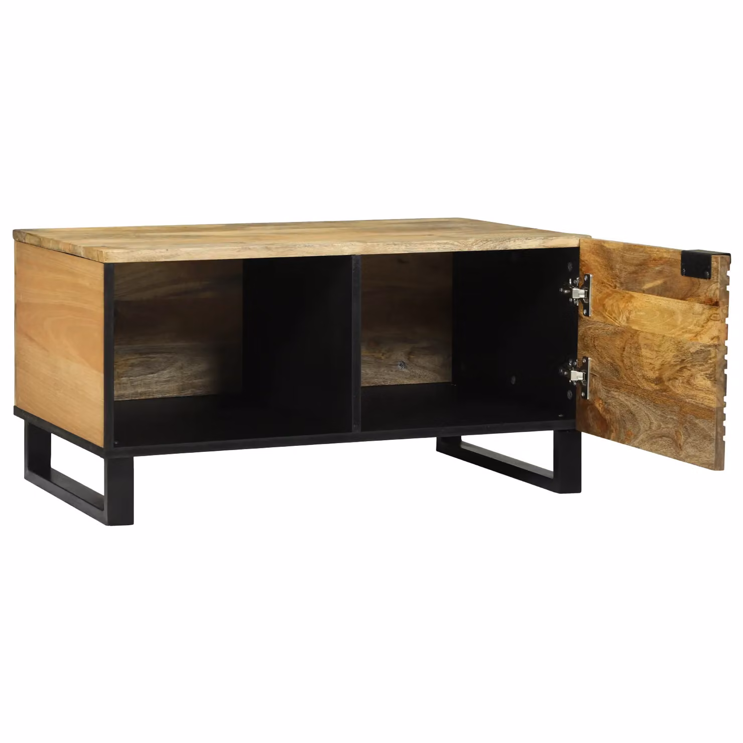 Berkfield Home Geometric Brown Coffee Table with Shelf, Solid Mango Wood, W: 80 cm, D: 50 cm, H: 40 cm – 2