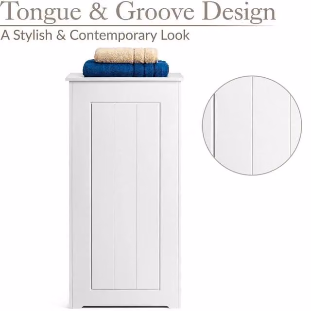 Havendro White Wooden Laundry Box and Bathroom Storage Basket, W/D/H: 45 x 90 x 30 cm – 1