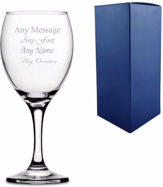 Uniqueful Personalised Imperial Wine Glass, 473 ml, Clear