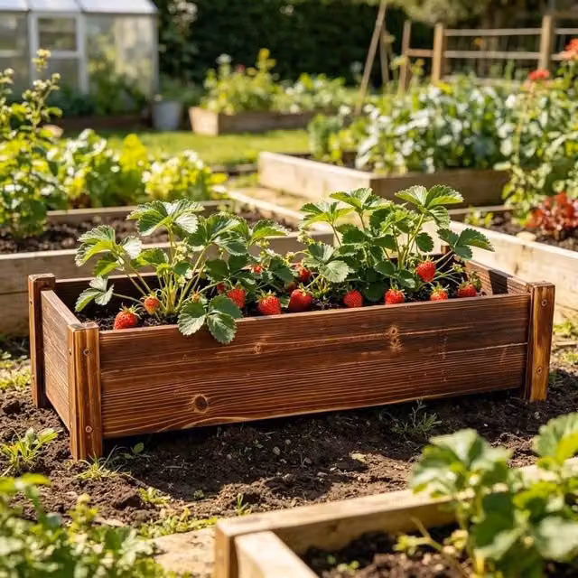EONLION Brown Wooden Raised Garden Planter Bed – 1
