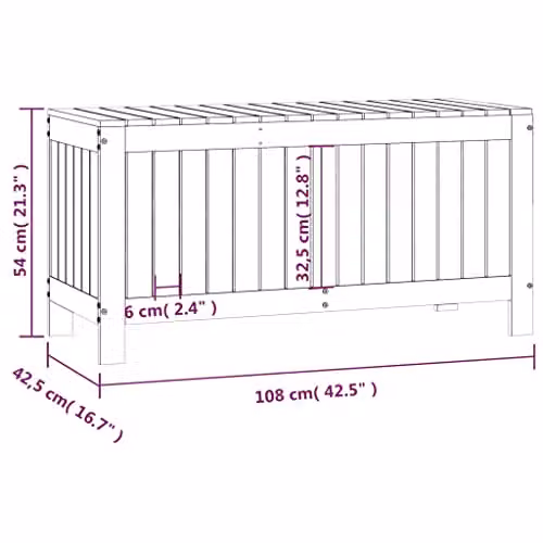 vidaXL Garden Storage Box in Honey Brown Solid Pine Wood, W/D/H: 108 x 42.5 x 54 cm – 3