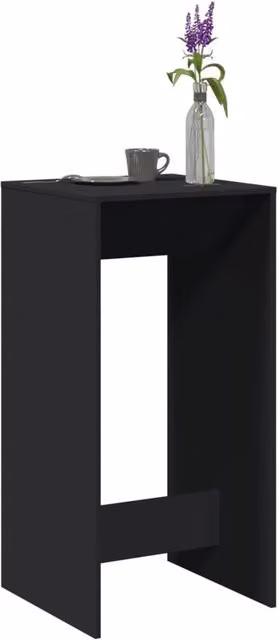 Berkfield Home Modern Black Bar Table in MDF, W/D/H: 51 x 50 x 103.5 cm