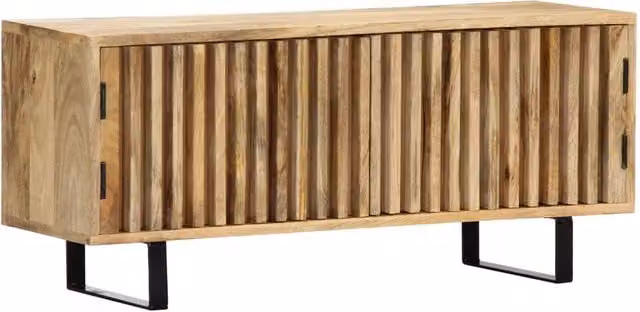 Berkfield Home Solid Mango Wood TV Cabinet in Brown, W/D/H: 90 x 30 x 40 cm – 1