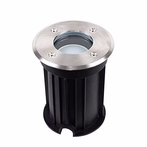 MiniSun Modern Bushed Chrome IP54 Rated Outdoor Garden Walk Over Light with Warm White LED Bulb