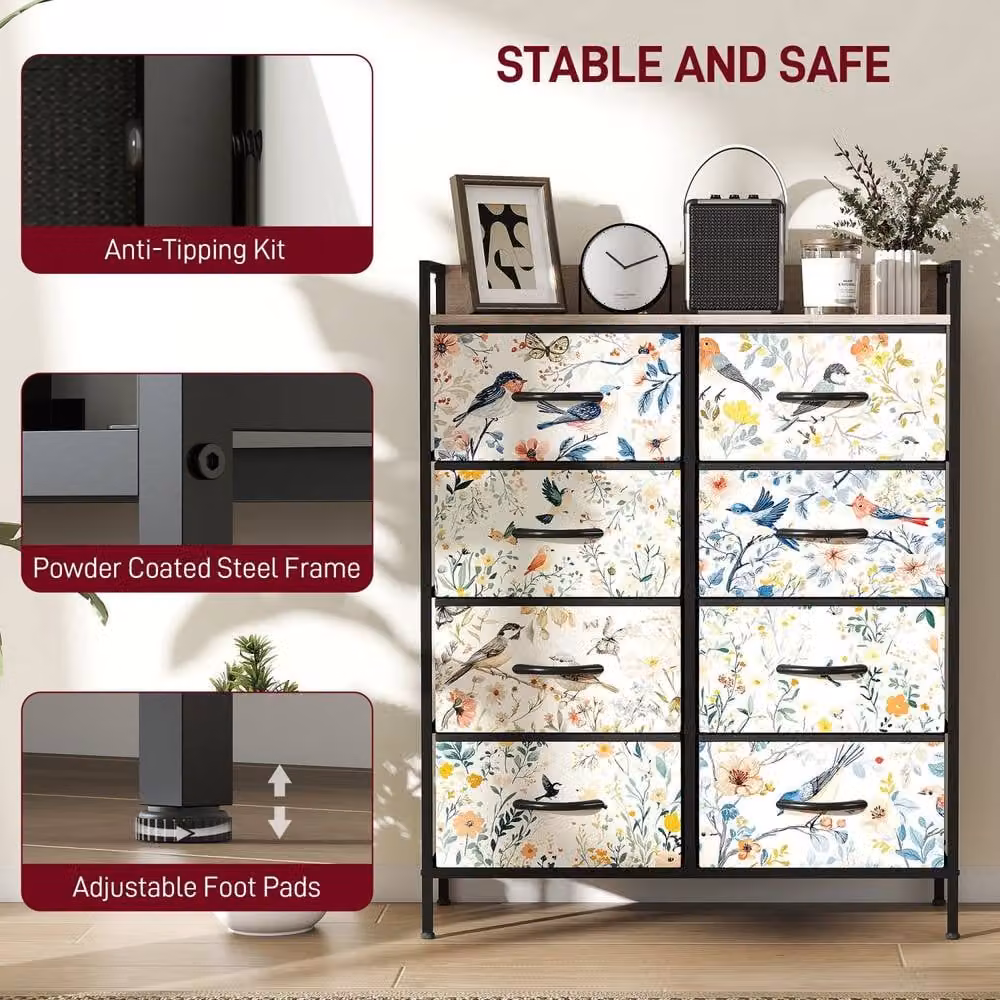 Wyld Haus Tonona White 8 Drawer Fabric and Metal Storage Chest – 7