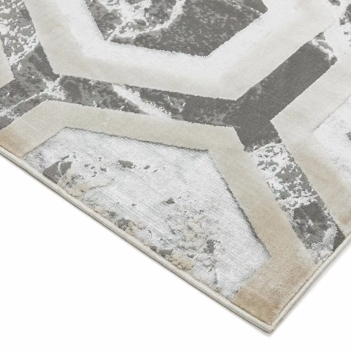 The Rug Shop UK Modern Abstract Area Rug in Metallic Silver, W: 240 cm, D: 340 cm – 2