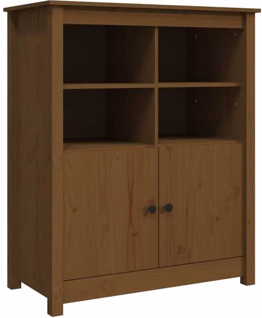 Berkfield Home Rustic Solid Wood Pine Sideboard in Honey Brown, W/D/H: 83 x 41.5 x 100 cm
