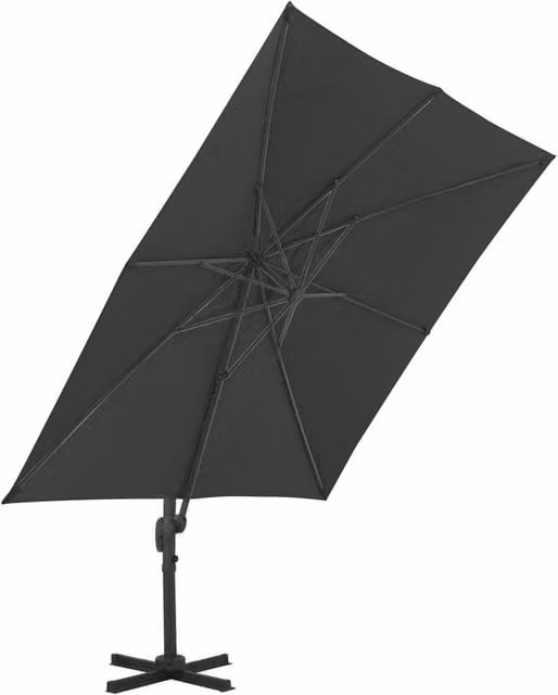Berkfield Home Outdoor Umbrella with Portable Base in Anthracite Grey, H 258 cm x W 300 cm x D 300 cm – 1