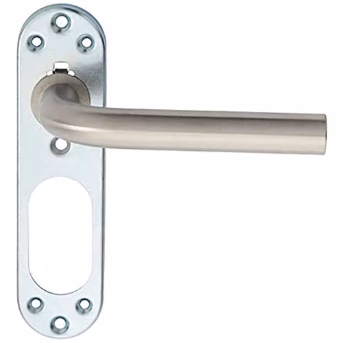 Loops Pair of Straight Lever Door Handles with Steel Inner Backplate, 168mm, Brushed Silver Stainless Steel