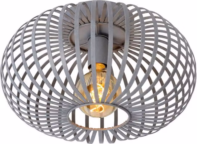 Lucide Manuela Vintage Flush Ceiling Light in Grey
