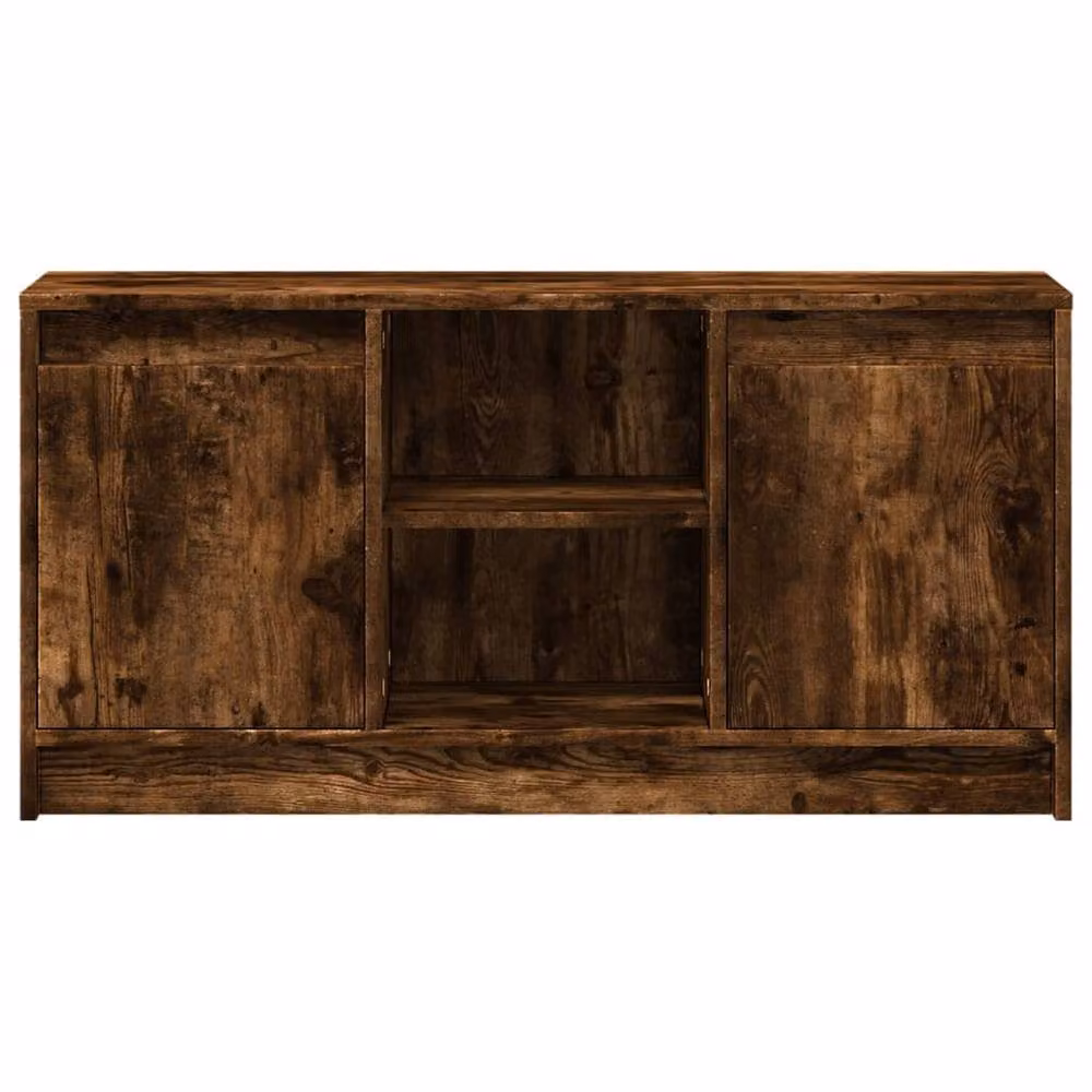Berkfield Home TV Cabinet with LED in Smoked Oak Brown, W/D/H: 100 x 34 x 50 cm – 6