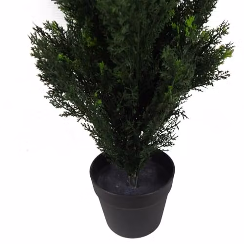 Botanik Realistic Artificial Green Topiary Tree in Metal Pot, H 90 cm x W 25 cm x D 25 cm – 3