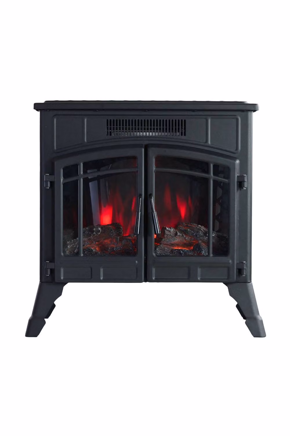 Living and Home Freestanding Electric Fireplace Heater with Remote Control, Black – 5