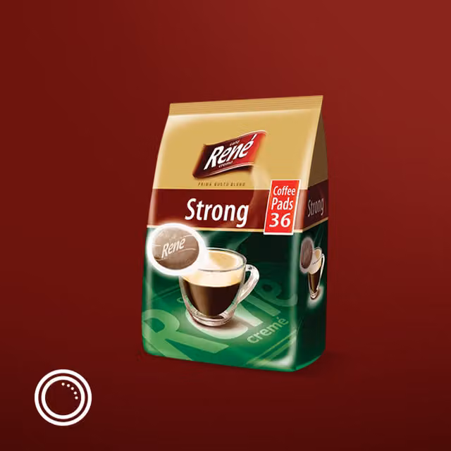 Philips Cafe Rene Senseo Dark Strong Roast Coffee Pads, 108 count, Brown and Multicolour