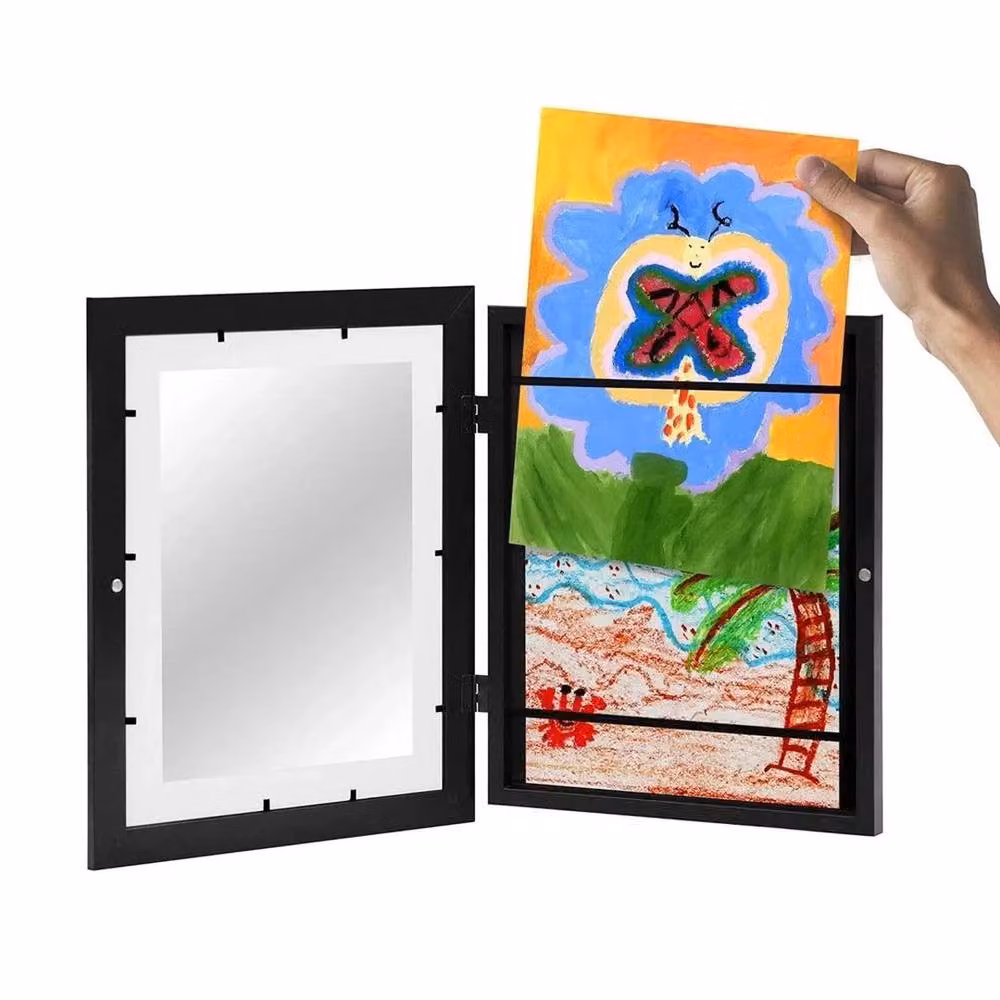 NESTLUNE Black Square Artwork Display Photo Frame for 150 A4 Pictures, W 100 cm x H 100 cm – 4