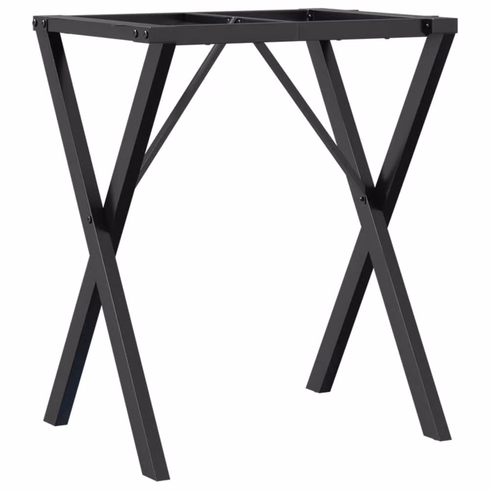Berkfield Home Durable X-Frame Dining Table Legs in Black Steel, W/D/H: 60 x 40 x 73 cm – 3