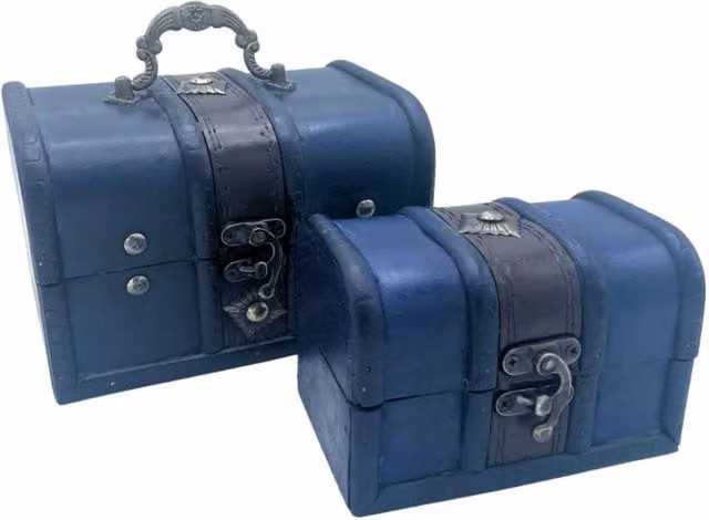 KDMD Petrol Teal Treasure Chest Set of 2 for Storage and Decor – 1