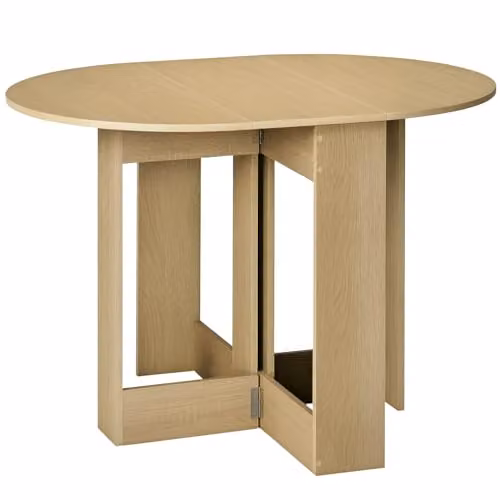 HOMCOM Modern Folding Drop Leaf Dining Table in Oak Brown, W/D/H: 76 x 76 x 76 cm
