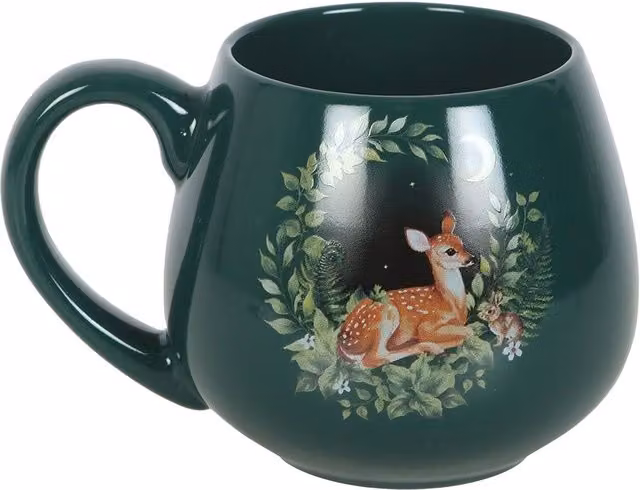 Something Different Fawn Rounded Ceramic Mug in Green – 1