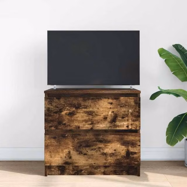 Berkfield Home Smoked Oak TV Cabinet in Brown, W/D/H: 60 x 35 x 54 cm – 1