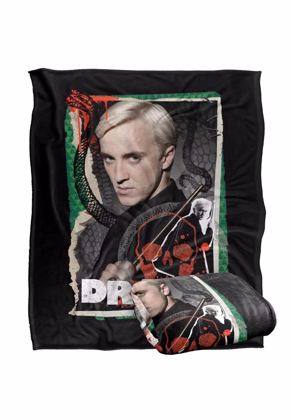LOGOVISION Harry Potter Draco Malfoy Photo Collage Fleece Throw Blanket, Multicolour and White, W/D/H: 152 x 127 cm – 7