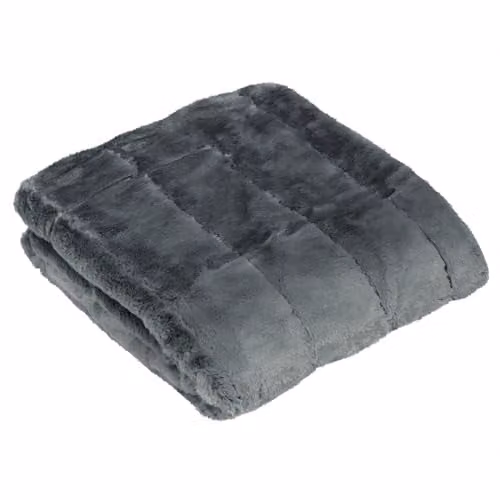 Paoletti Empress Faux Fur Throw in Grey, W/D/H: 130 x 180 cm