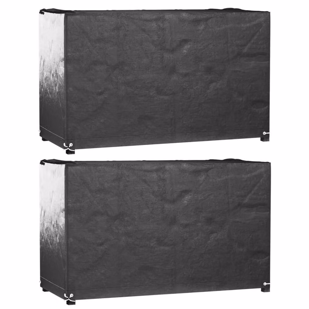 Berkfield Home Water Repellent Rectangular Bench Covers, 2 Pack, Black, W/D/H: 125 x 55 x 75 cm – 2