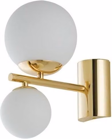 Netlighting Hera Twin Globe Wall Lamp in Gold and White with G9 Sockets