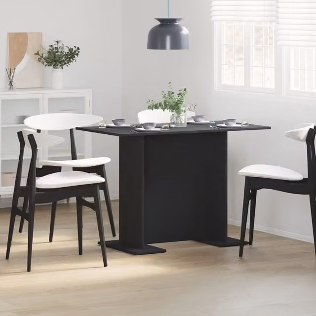 Berkfield Home Modern Rectangular Wood Dining Table in Black, W/D/H: 100 x 70 x 70 cm