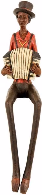 Hill Interiors Sitting Jazz Band Accordionist Figurine in Brown – 1