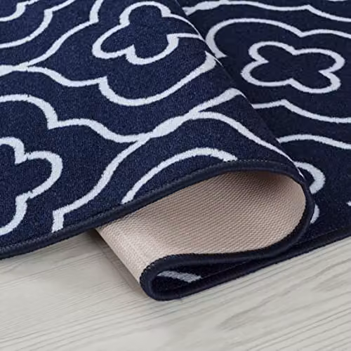 Serdim Rugs Blue Geometric Machine Woven Kitchen and Office Floor Mat, W: 160 cm, L: 220 cm – 2