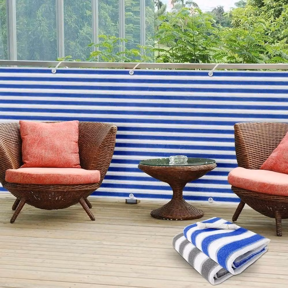 FLAVORA Blue Opaque Polyester Privacy Screen Fence Netting with UV Protection – 3