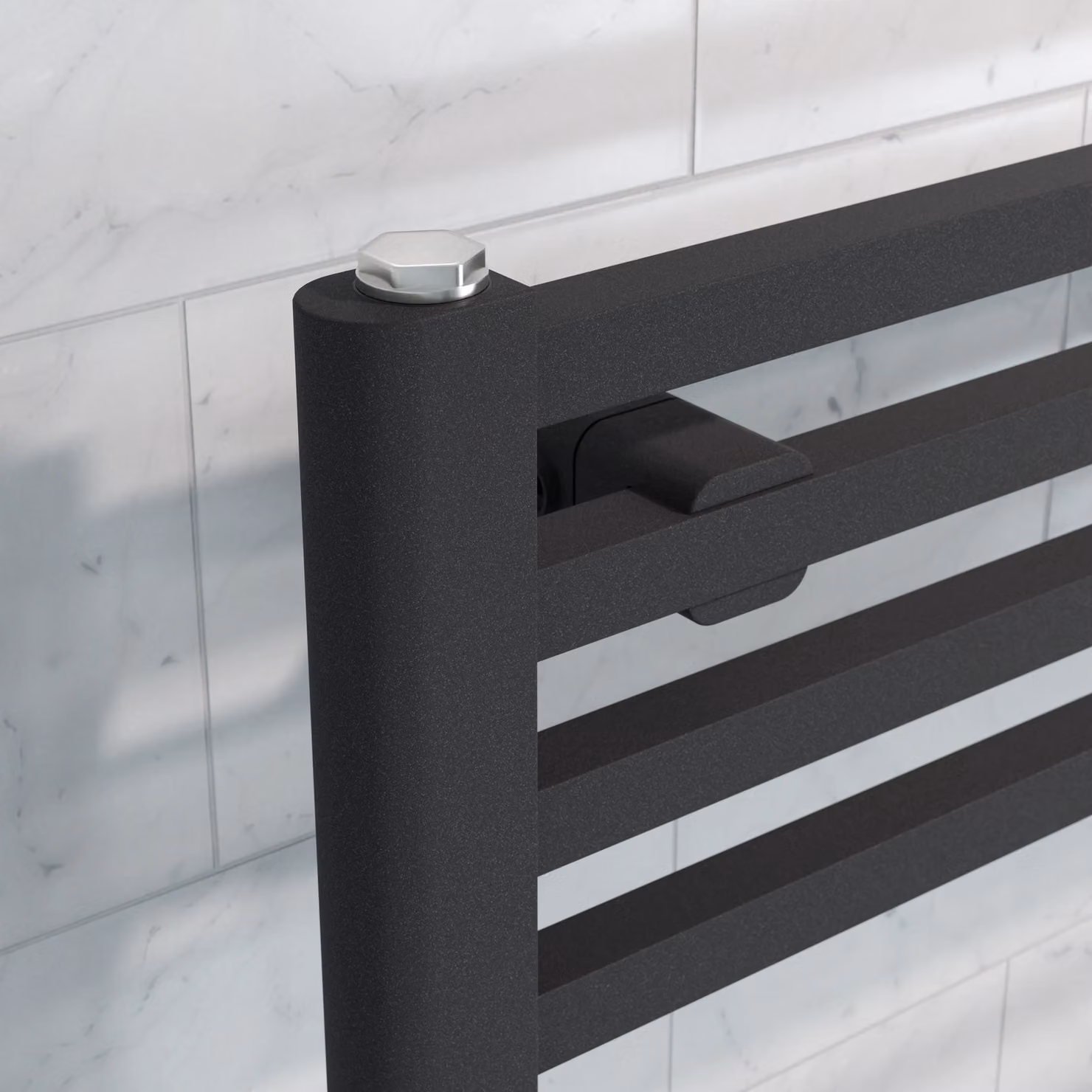 Agadon Willow Designer Towel Radiator in Grey, W: 40.0 cm, H: 92.2 cm – 3