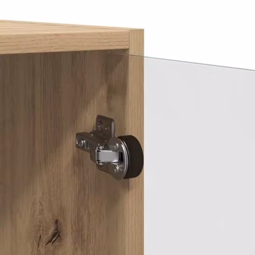 vidaXL Wall Cabinet in Oak with Glass Doors, W/D/H: 68 x 37 x 68.5 cm – 4