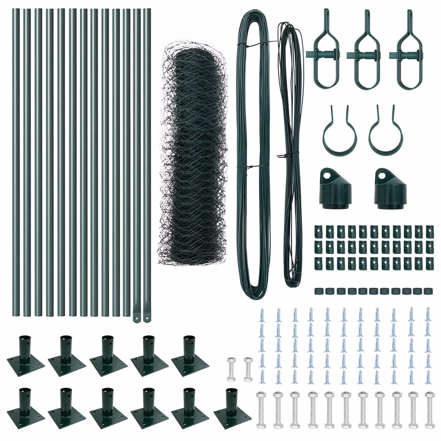 Berkfield Home Green Powder-Coated Steel Hexagon Wire Mesh Fence, H: 40 cm x L: 25 m – 2